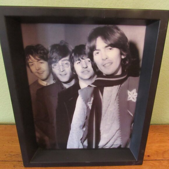 Rare Vintage Lenticular BEATLES Picture 3-D Framed Black & White Photo Print - Picture 14 of 16